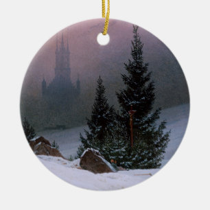Décoration En Céramique Paysage d'hiver (par Caspar David Friedrich)