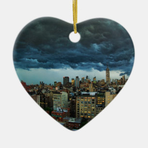 Décoration En Céramique Paysage urbain de NYC : Nuage de tempête droitier