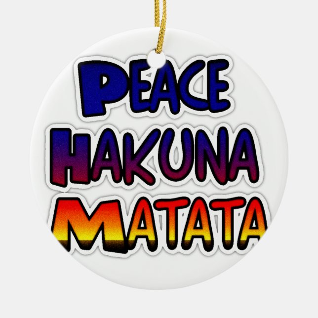 Décoration En Céramique Peace Hakuna Matata Gradient Art (Devant)