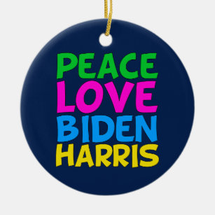 Décoration En Céramique Peace Love Biden Harris
