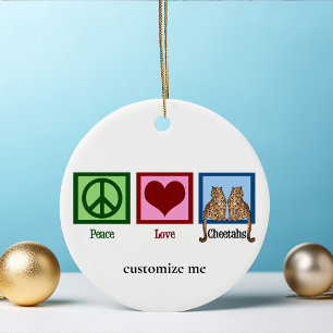 Décoration En Céramique Peace Love Cheetahs Cute Custom