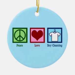 Décoration En Céramique Peace Love Dry Cleaning
