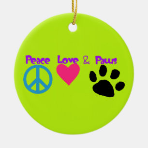 Décoration En Céramique Peace Love & Paws