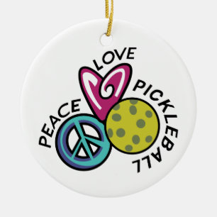 Décoration En Céramique Peace Love Pickleball