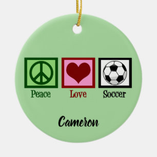 Décoration En Céramique Peace Love Soccer Custom Christmas