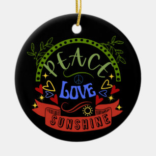 Décoration En Céramique Peace Love Sunshine Ornament