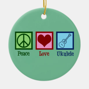 Décoration En Céramique Peace Love Ukulele