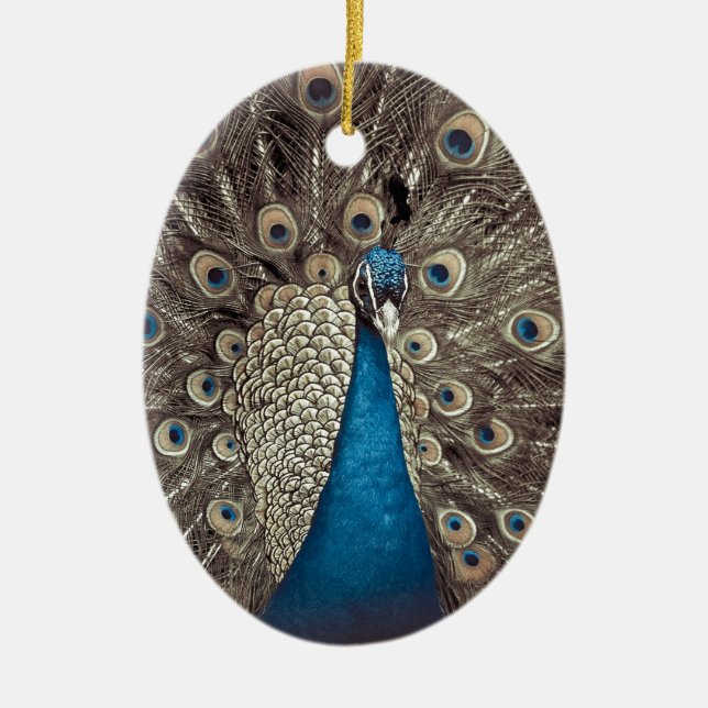 Décoration En Céramique Peacock bleu antique (Devant)
