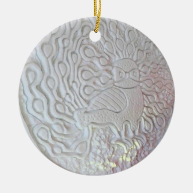 Décoration En Céramique Peacock Snow Sculpture, Hôtel de glace, Québec (Devant)