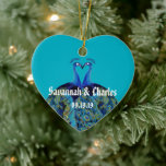 Décoration En Céramique Peacocks vintages Embrasser les cadeaux de mariage<br><div class="desc">Baiser vintage Peacocks Cadeaux de mariage</div>