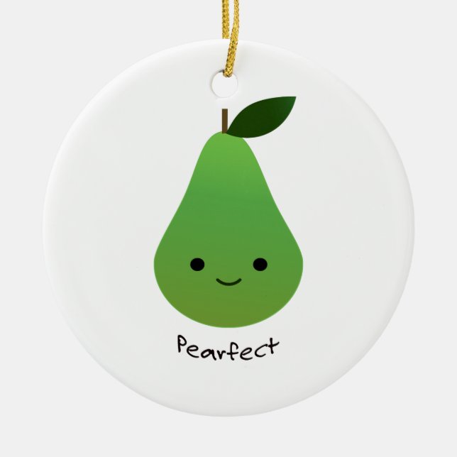 Décoration En Céramique Pearfect Cute Kawaii Pear (Devant)
