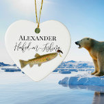 Décoration En Céramique Pêche à la mouche<br><div class="desc">Pêcheurs "Hooked" FlyFishing Trout Flies Watercolor. Les ornements personnalisés du Pêcheur de Mouches sont de grands cadeaux pour les hommes,  les femmes et les enfants (et vous aussi,  bien sûr !).</div>