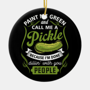 Décoration En Céramique Peins-Moi Vert Et Appelle-Moi Une Boulette Parce Q