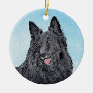 Décoration En Céramique Peinture belge Sheepdog - Cute Original Chien Art