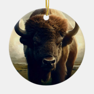 Décoration En Céramique Peinture de bison
