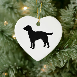 Décoration En Céramique Peinture de chien Silhouette Art de Noël en cérami