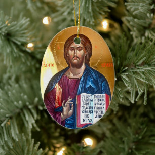 Décoration En Céramique Peinture de Jésus-Christ Pantocrator
