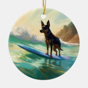 Décoration En Céramique Peinture de Surf sur Plage de Kelpie Australien