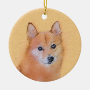 Décoration En Céramique Peinture finlandaise Spitz - Jote Original Chien A