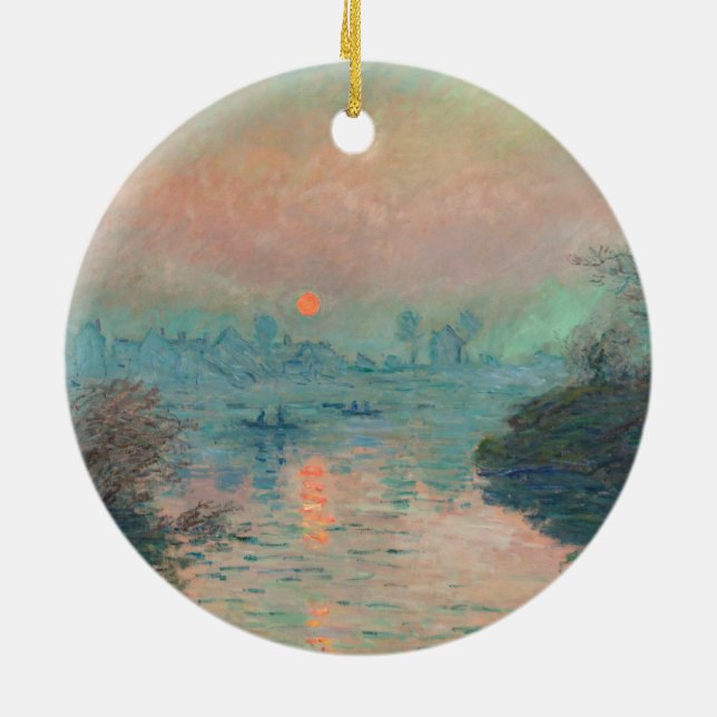 Décoration En Céramique Peinture impressionniste de Monet Sunset (Dos)