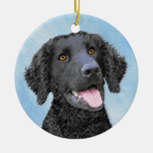 Décoration En Céramique Peinture Retriever recouverte de boue - Art Chien 