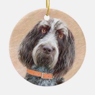 Décoration En Céramique Peinture Spinone Italiano - Belle Art Original Chi