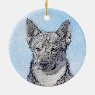 Décoration En Céramique Peinture suédoise Vallhunt - Cute Original Dog Ar