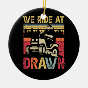 Décoration En Céramique Pelouse Mowing Nous Circulons À L'Aube Pelouse Mow