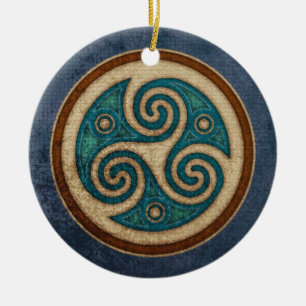 Décoration En Céramique Pendentif/ornement foncés de Triskele