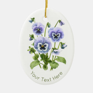 Décoration En Céramique Pensées Violettes Personnalisées