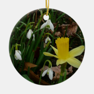 Décoration En Céramique Perce-neige et jonquilles Floral de printemps