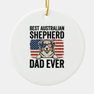 Décoration En Céramique Père Berger Australien Patriotique Vintage