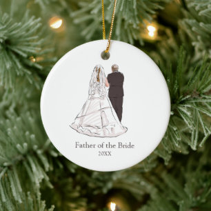 Décoration En Céramique Père De La Mariée Simple Noël Personnalisé