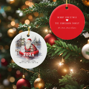 Décoration En Céramique père Noël 2024 Pôle Nord inondé Vacances humoristi