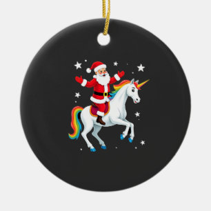 Décoration En Céramique Père Noël à cheval sur Licorne Noël Filles Femmes 