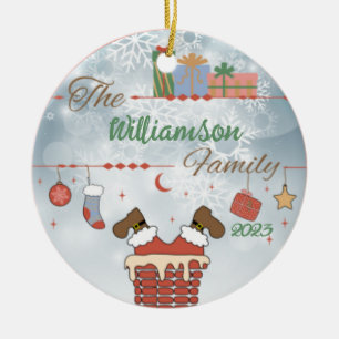 Décoration En Céramique Père Noël à la traîne