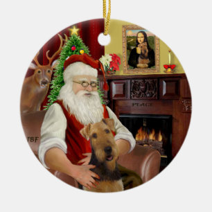 Décoration En Céramique Père Noël-Airedale
