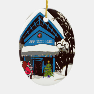 Décoration En Céramique Père Noël au chalet forestier