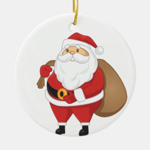 Décoration En Céramique Père Noël avec le sac des présents