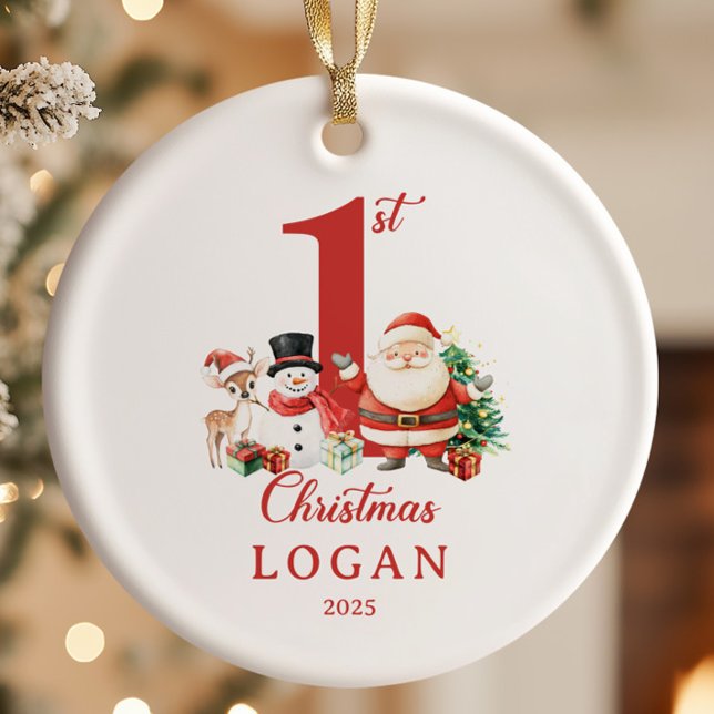 Décoration En Céramique Père Noël Baby Boy Premier Noël (Créateur téléchargé)