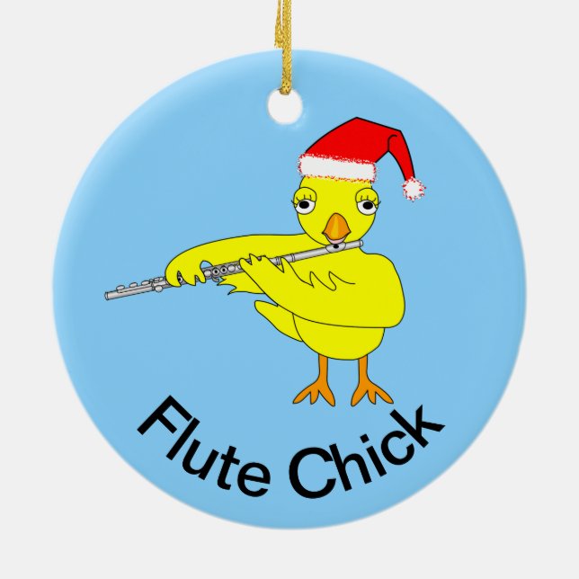 Décoration En Céramique Père Noël Casquette Flute Chick (Dos)