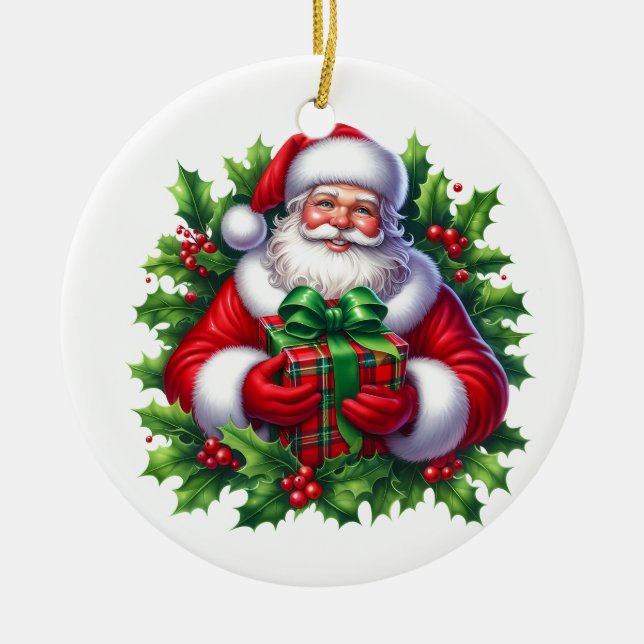Décoration En Céramique Père Noël de Noël (Devant)
