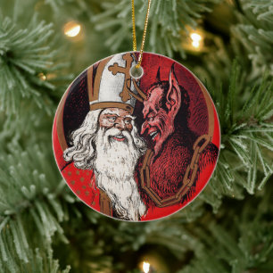 Décoration En Céramique Père Noël et Krampus