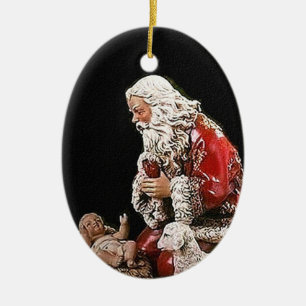 Décoration En Céramique Père Noël et l'ornement de Noël d'enfant du Chr