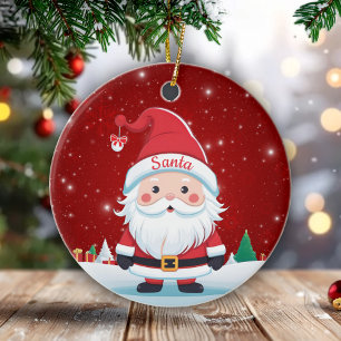 Décoration En Céramique Père Noël fantaisiste Noël Rouge baie 🎄🎅🏼