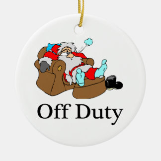 Décoration En Céramique Père Noël fatigué qui n'est pas de service