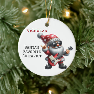 Décoration En Céramique Père Noël gnome mignon personnalisé jouant de la g