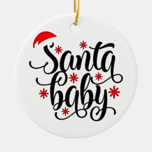 Décoration En Céramique Père Noël Grossesse bébé Faire-part Noël Père Noël