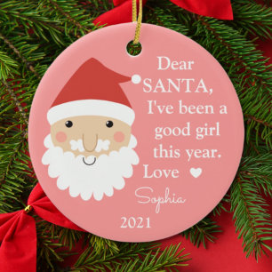 Décoration En Céramique Père Noël J'ai été bonne fille photo Noël