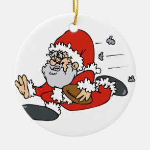 Décoration En Céramique Père Noël jouant au football